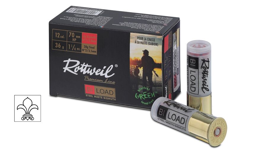 ROTTWEIL Schrotpatrone 12/70 BI-Load BI3.8mm+FE3.5mm 36g