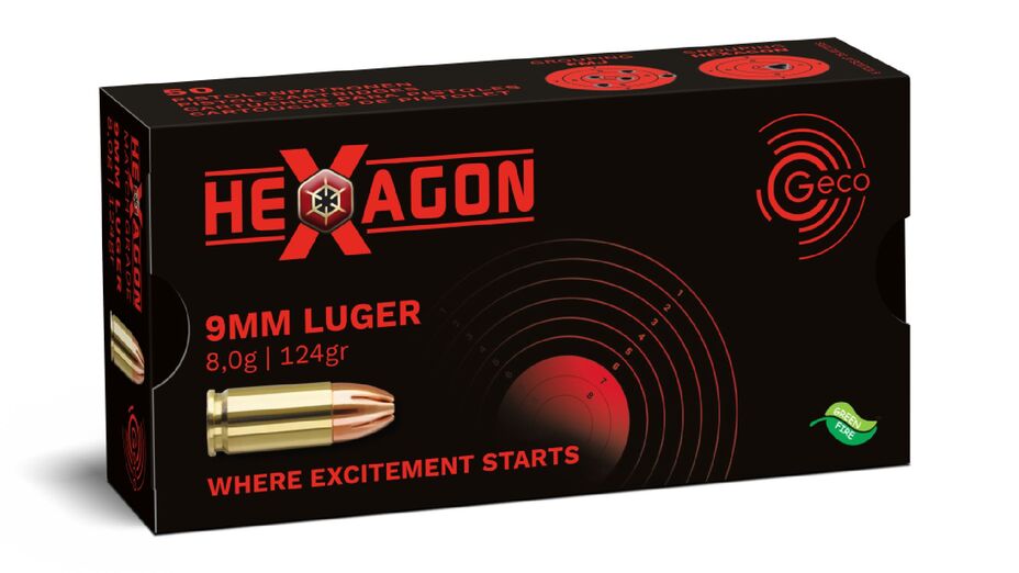 GECO 9 mm Luger Hexagon 8,0g/124gr | Target/Match | Pistole & Revolver Patronen | Munition | Produkte | RWS Vertrieb Großhandel Deutschland